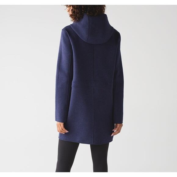 Lululemon City Bound Wrap Coat Jacket Heathered Deep Indigo Blue Medium - Picture 2 of 5